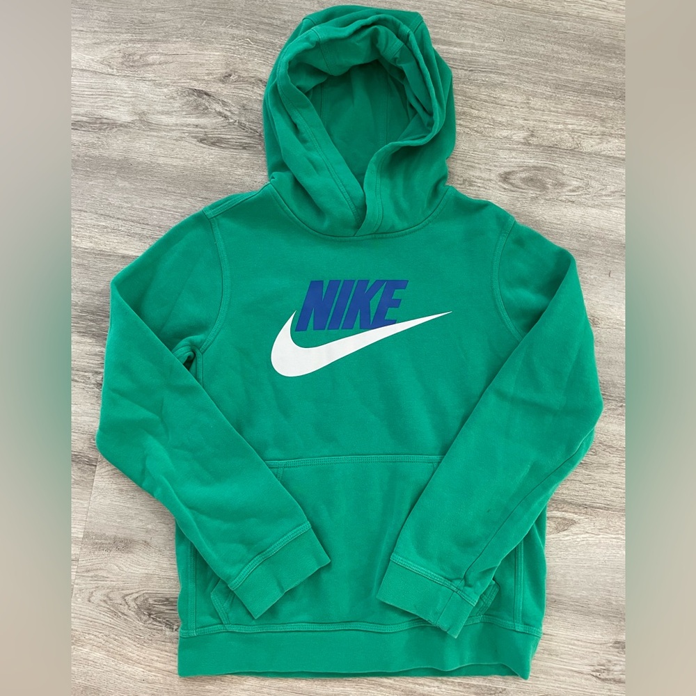 Nike Boys Hooded Sweatshirt - Green Size Large